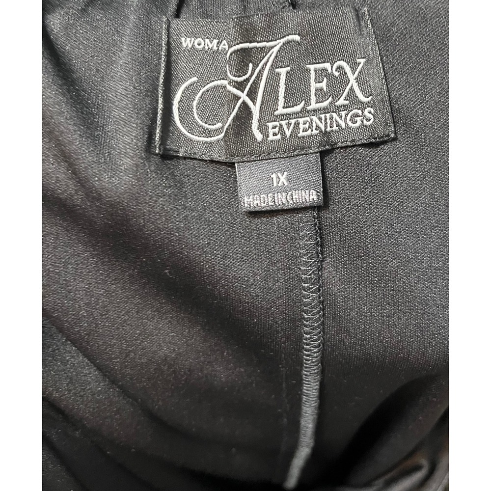 Alex Evenings NWT Womens Plus Size 1X Black Sheer Overlay Maxi Skirt Paty - Picture 5 of 6